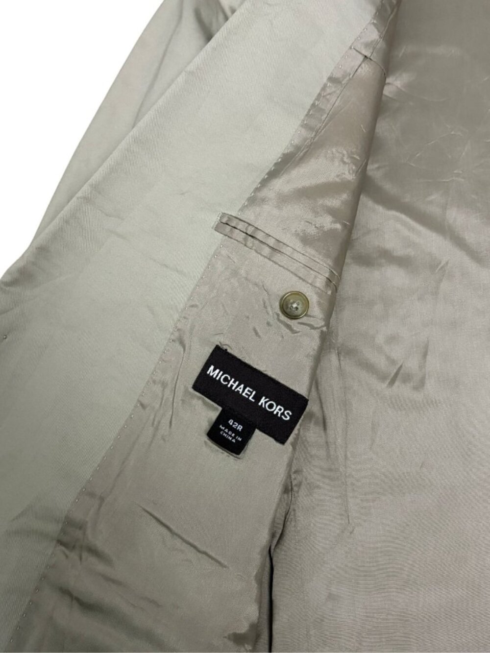 MICHAEL KORS Blazer Sport Coat Tan Business Casual Designer Jacket Mens 42R - Picture 3 of 6